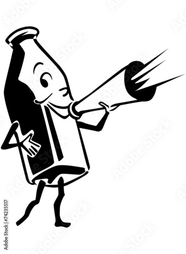 Milk Bottle With Megaphone