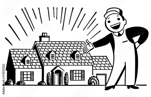 Man With Freshly Painted House
