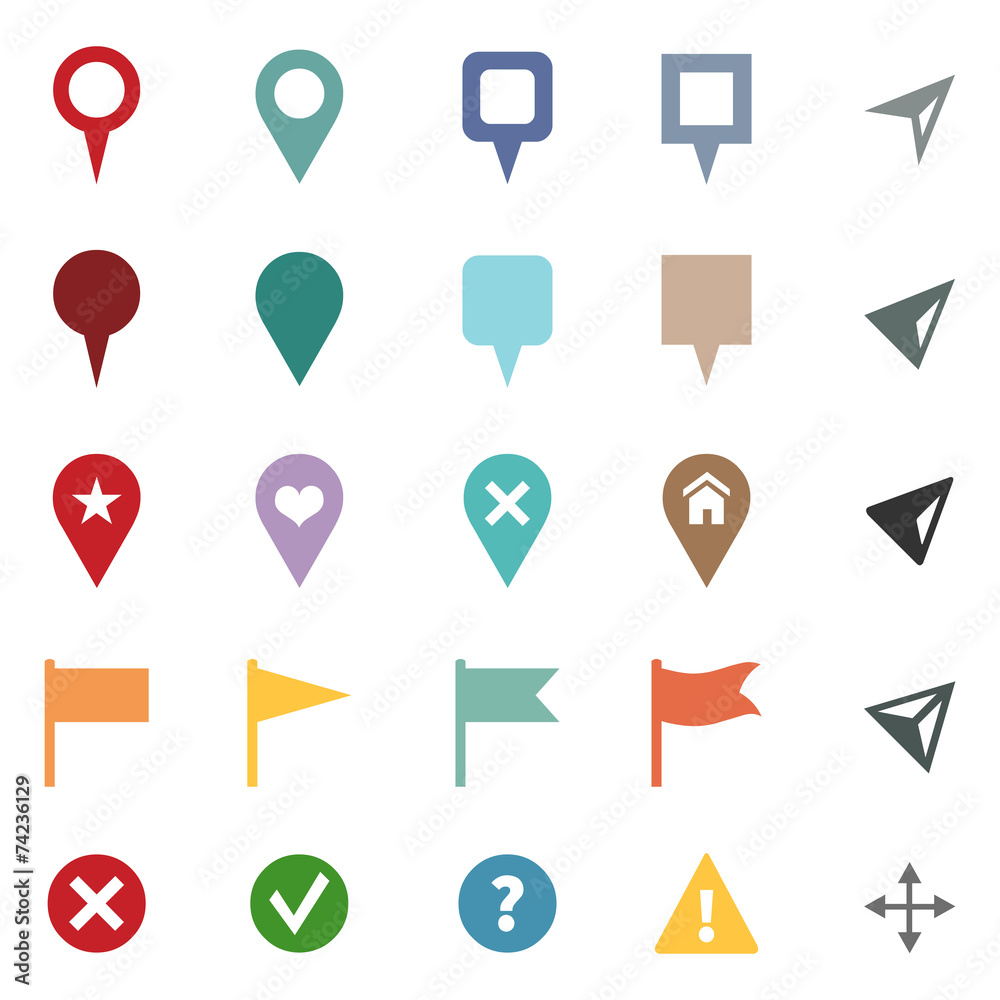 Vector Set of GPS Icons. Map Markers and Pointers.