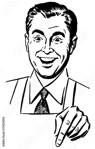 Man Pointing Down