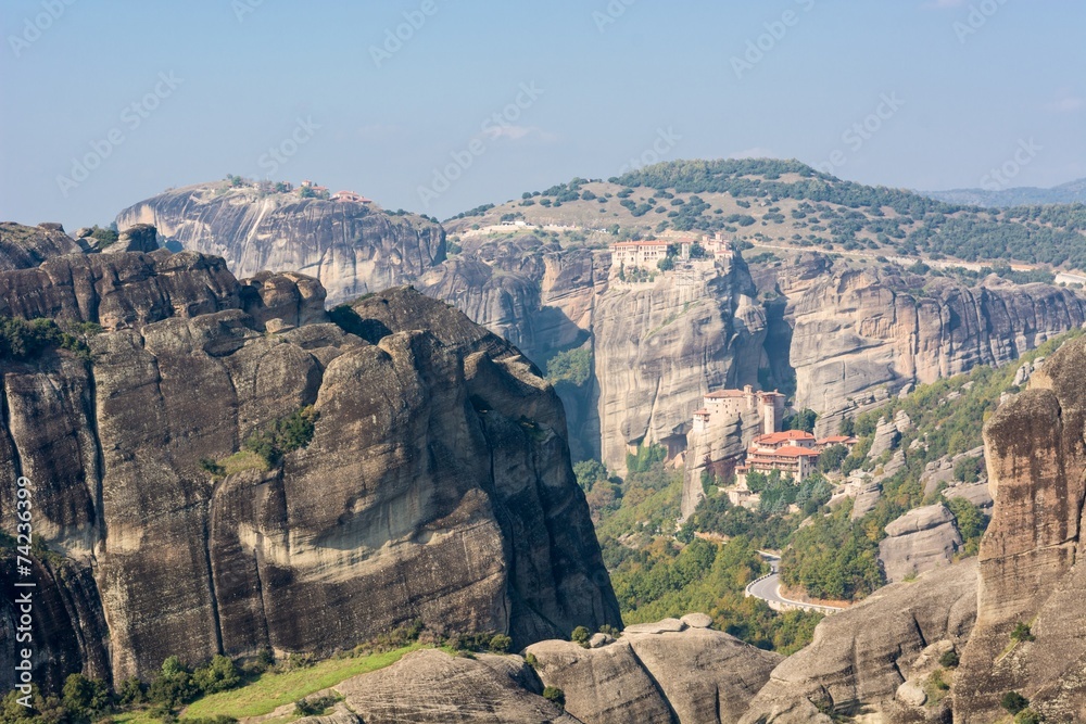 Monasteries build on top of sandstone ridge