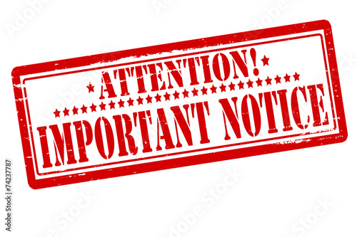 Important notice