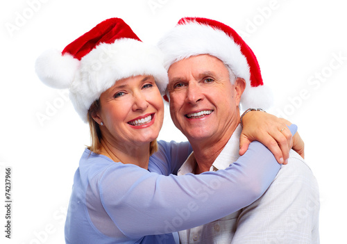 Senior santa couple.