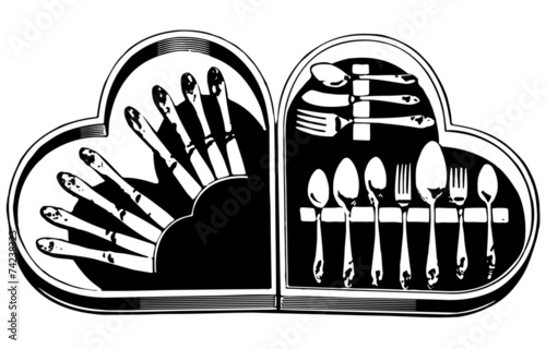 Heart Shaped Silverware Set