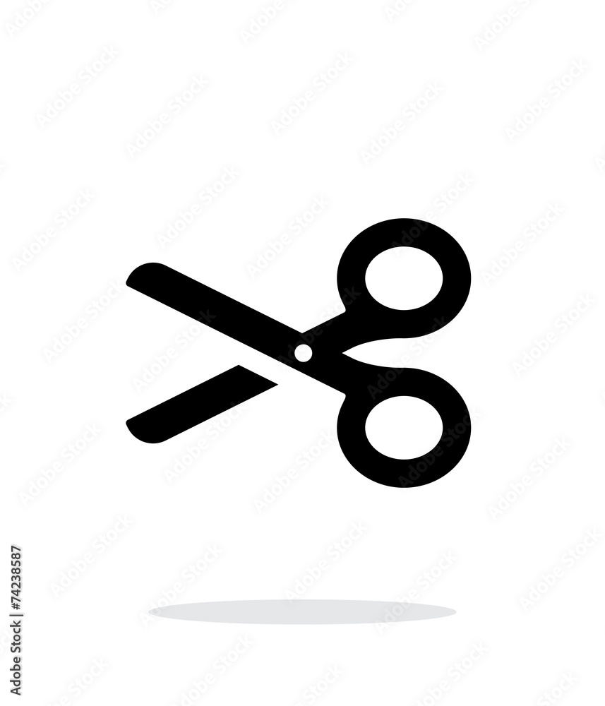 Scissors icon on white background. Scissors icon on white background.