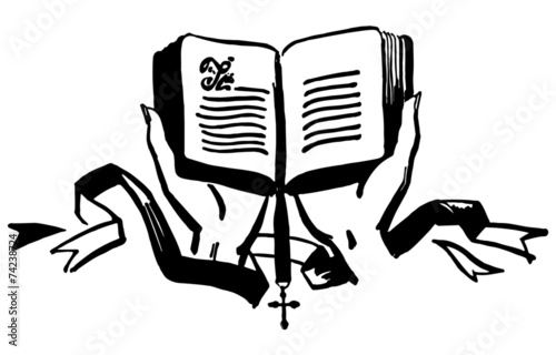 Hands Holding Open Bible