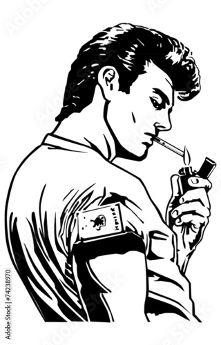 Greaser Lighting Cigarette