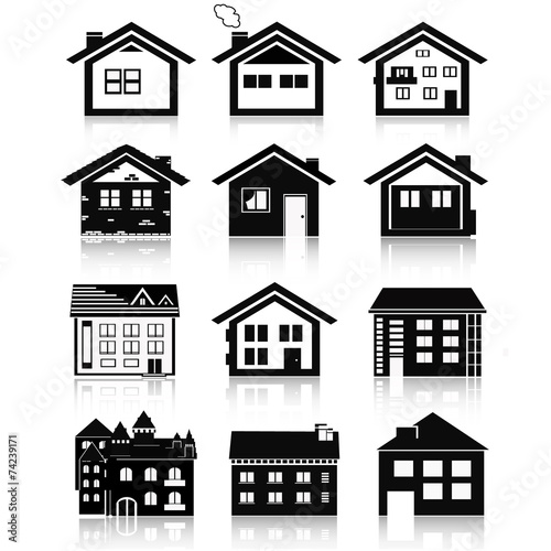 Houses icons set. Real estate