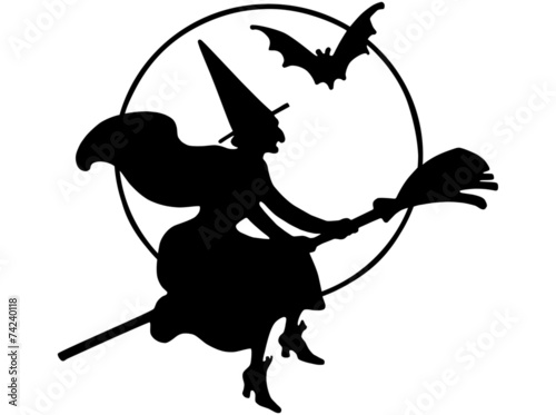 Flying Witch Silhouette