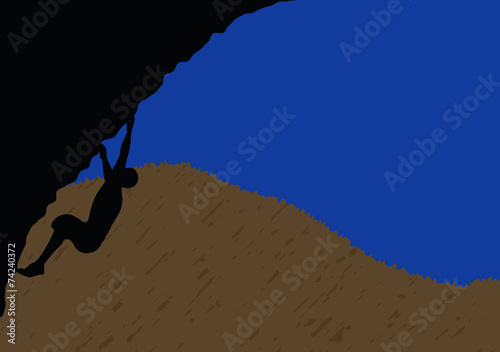 illustration of senior climber man silhouette
