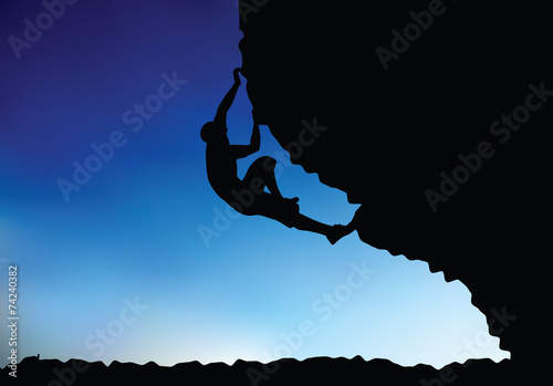 illustration of senior climber man silhouette