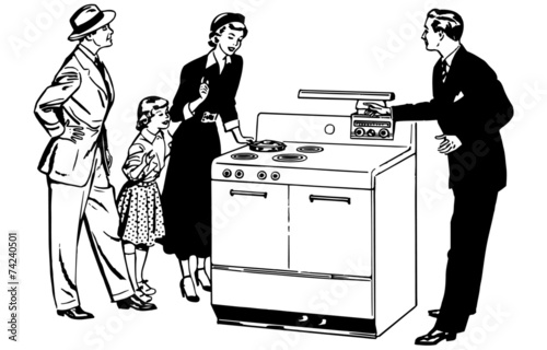 Family With New Stove