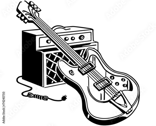 Fototapet Electric Guitar And Amplifier