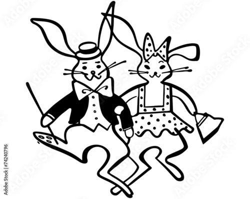 Easter Bunny Couple