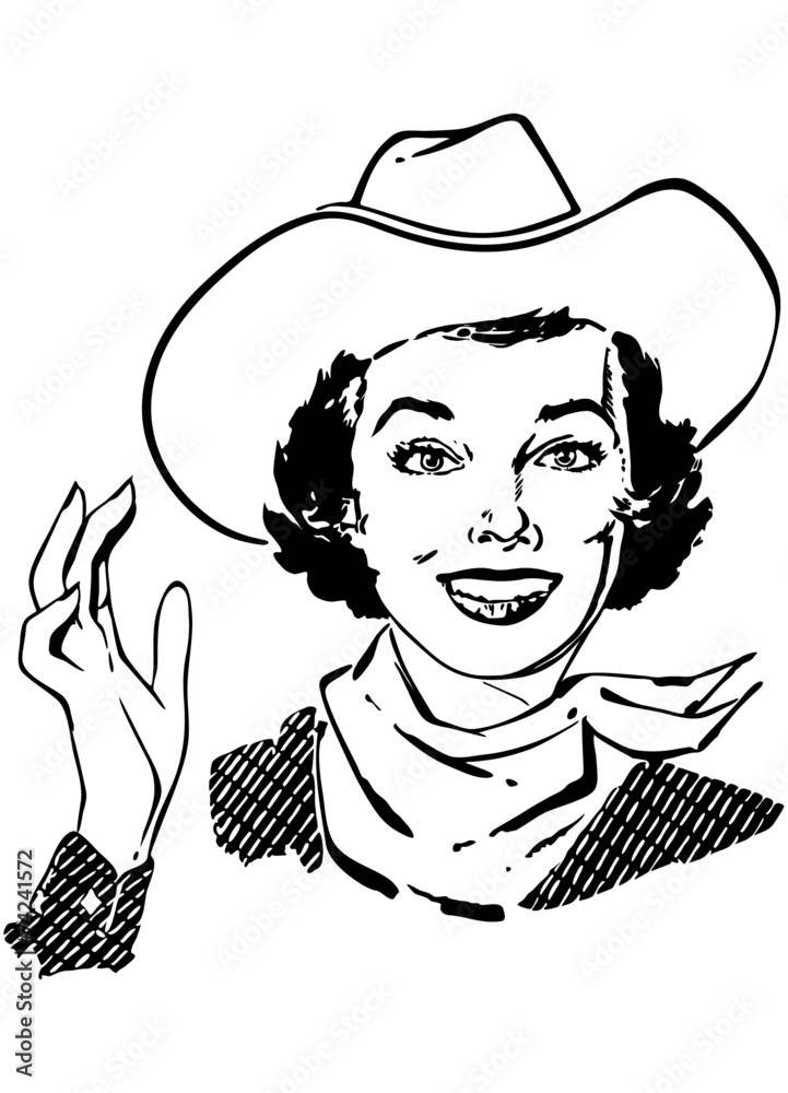 Cowgirl Waving