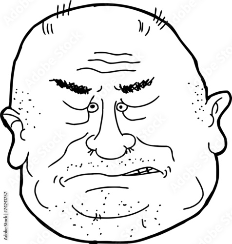 Outline of Man Sneering