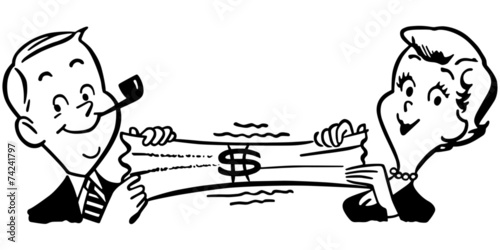 Couple Stretching Dollar