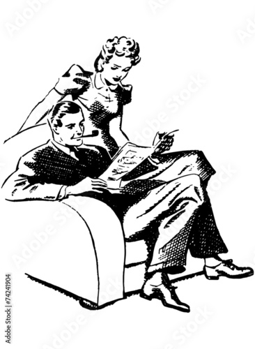 Couple Enjoying Magazine
