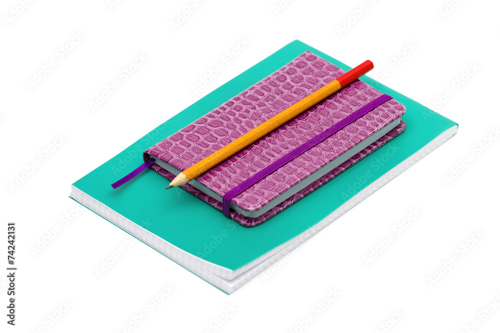 notebook on the white background notebook on the white background