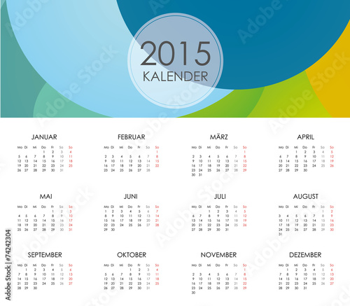 Kalender 2015 Jahresplaner Jahreskalender Taschenkalender blau