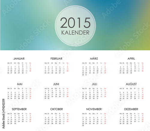 Kalender 2015 Jahresplaner Jahreskalender Taschenkalender blau