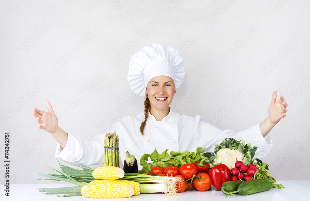  chef woman prepare decorating tasty food
