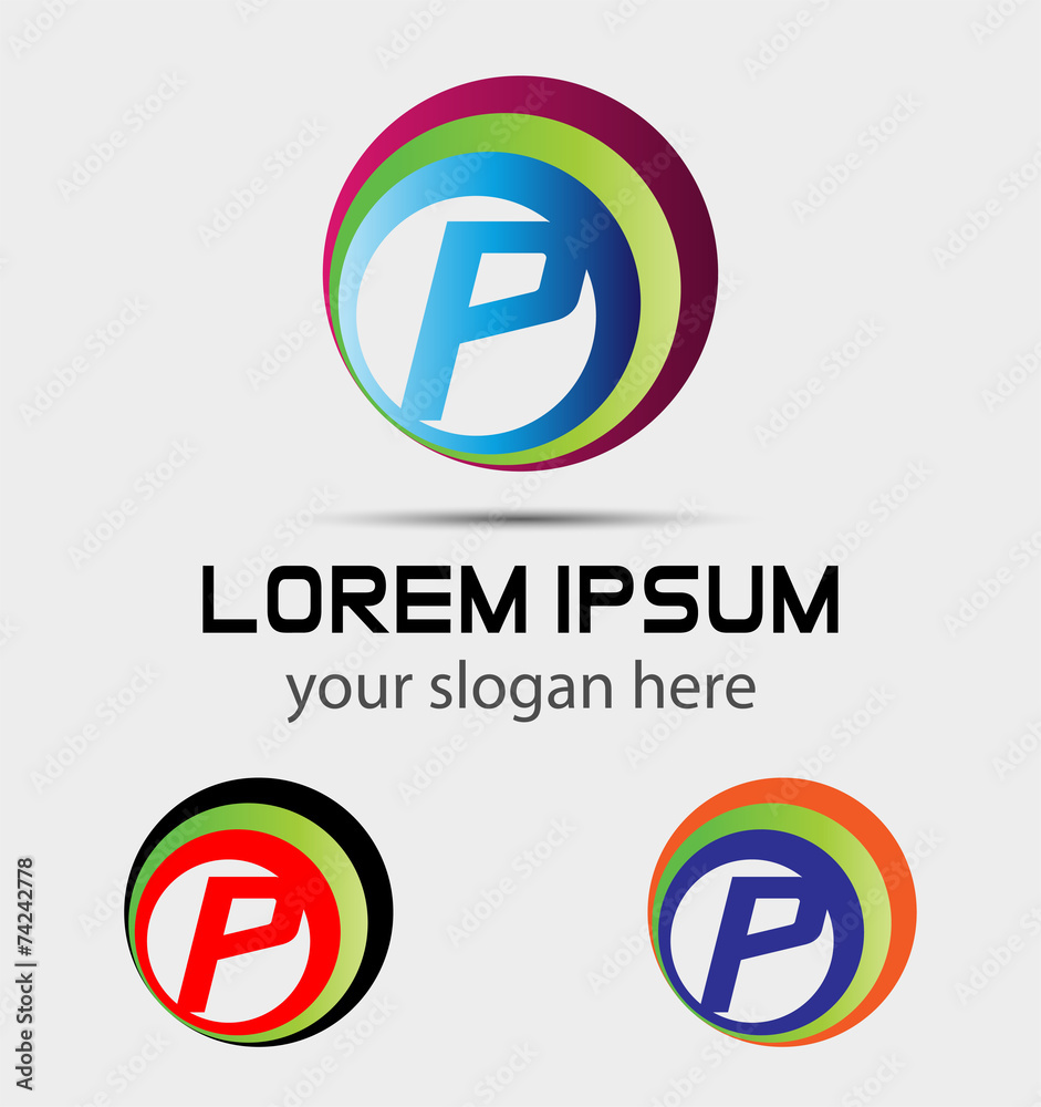 Sign letter P Letter, P logo Sign letter P Letter, P logo