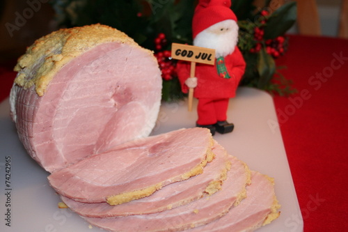 Swedish Christmas ham with Santa Claus
