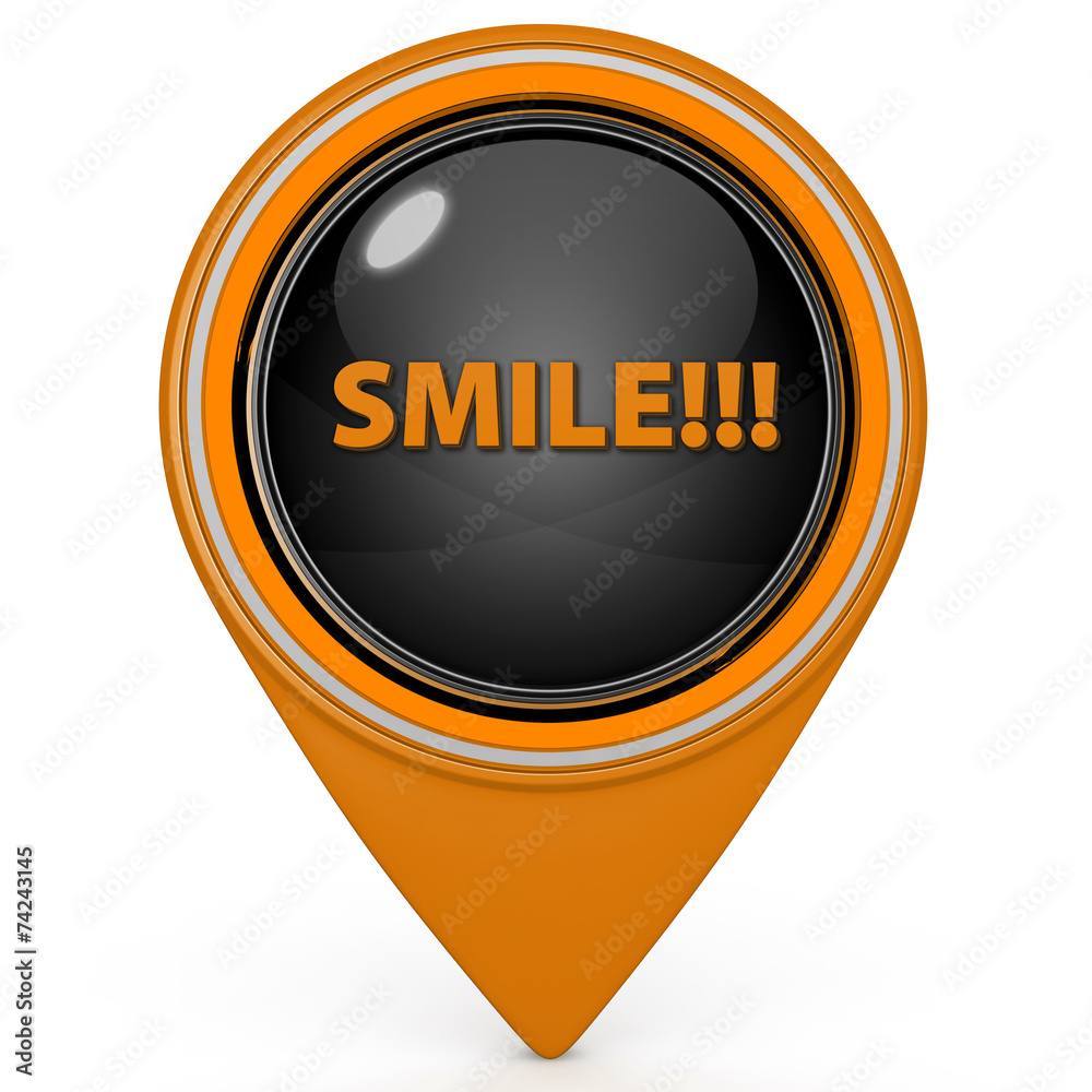 Smile pointer icon on white background Smile pointer icon on white background
