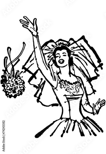 Bride Throwing Bouquet