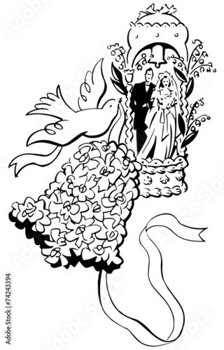 Bride And Groom Bell And Dove