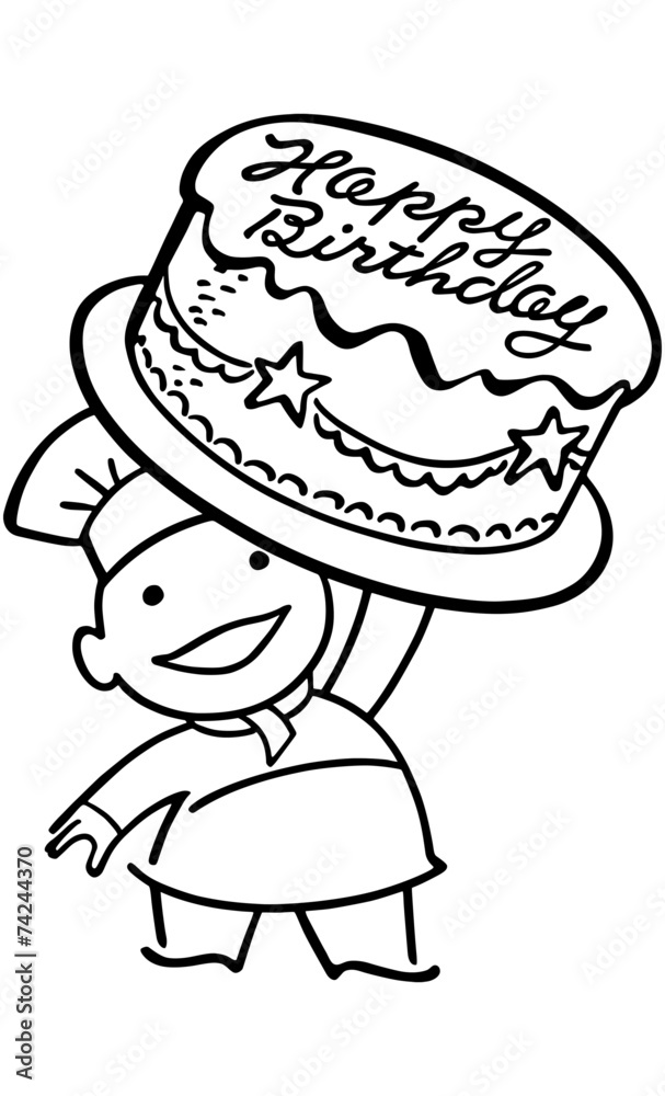 Obraz premium Baker With Birthday Cake