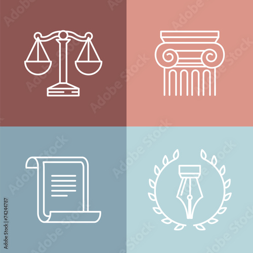 Vector set of juridical and legal logos