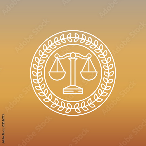 Vector juridical and legal logo and sign