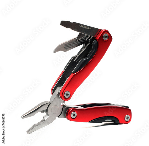 pocket multi tool pliers with red handles