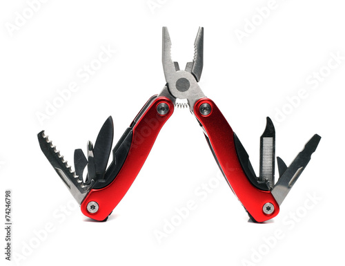 pocket multi tool pliers with red handles