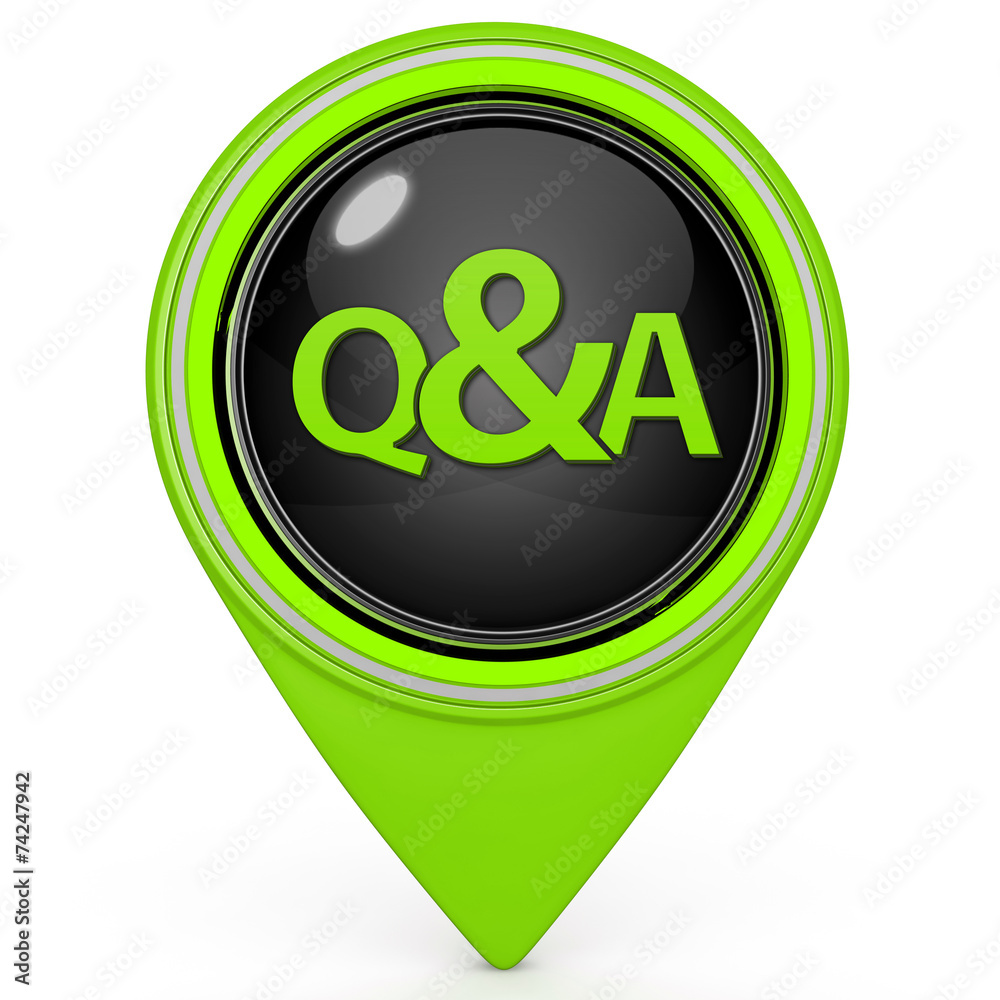 Q&A pointer icon on white background Q&A pointer icon on white background