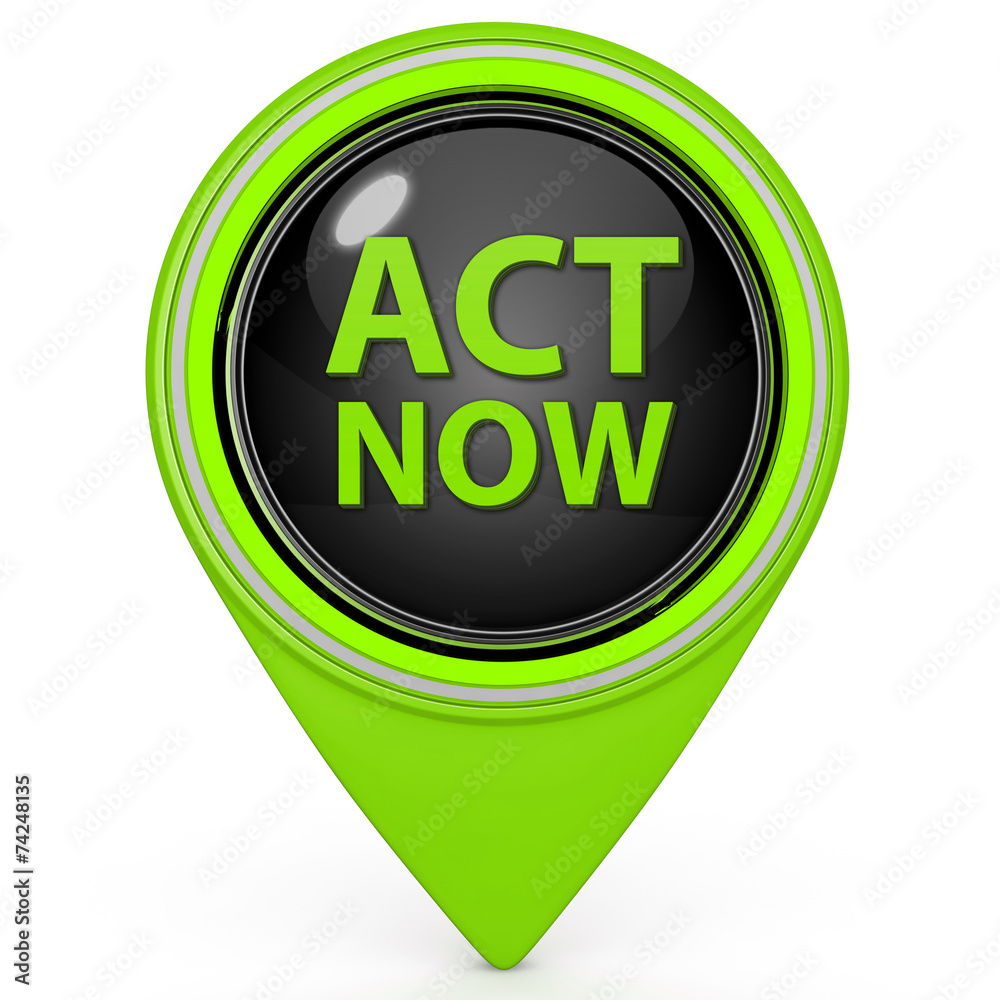 Act now pointer icon on white background Act now pointer icon on white background