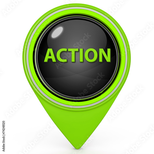 Action pointer icon on white background