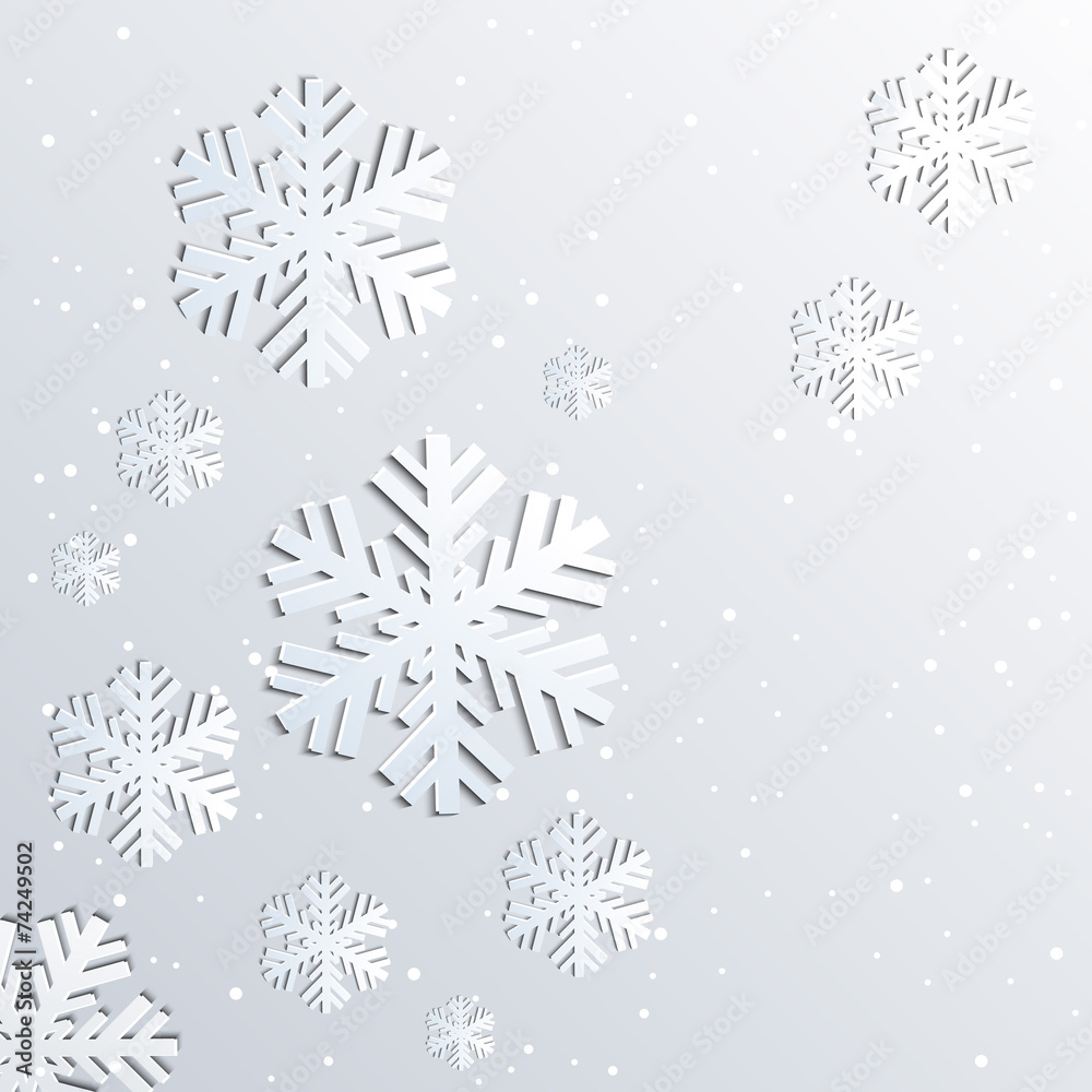 Background with Christmas snowflakes. - obrazy, fototapety, plakaty 
