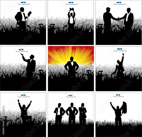 Posters with successful businessmen and politicians