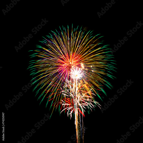 firework mixed color of celebration night