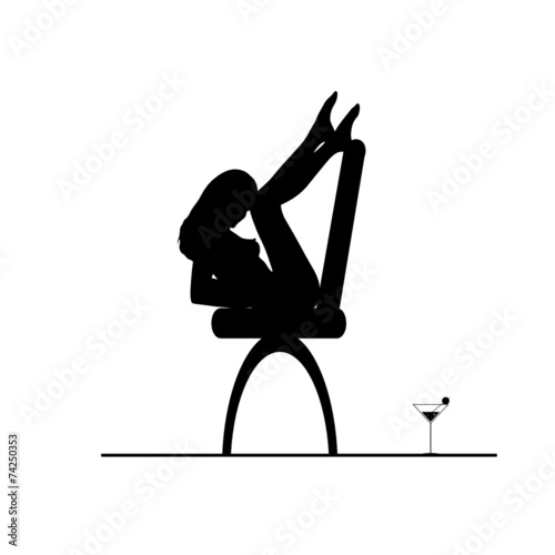 girl on the chair vector silhouette