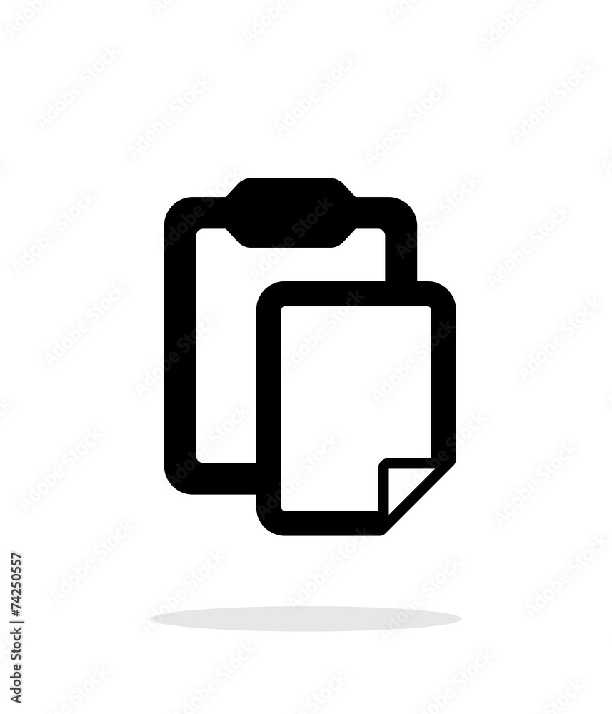 Clipboard with file simple icon on white background. Clipboard with file simple icon on white background.