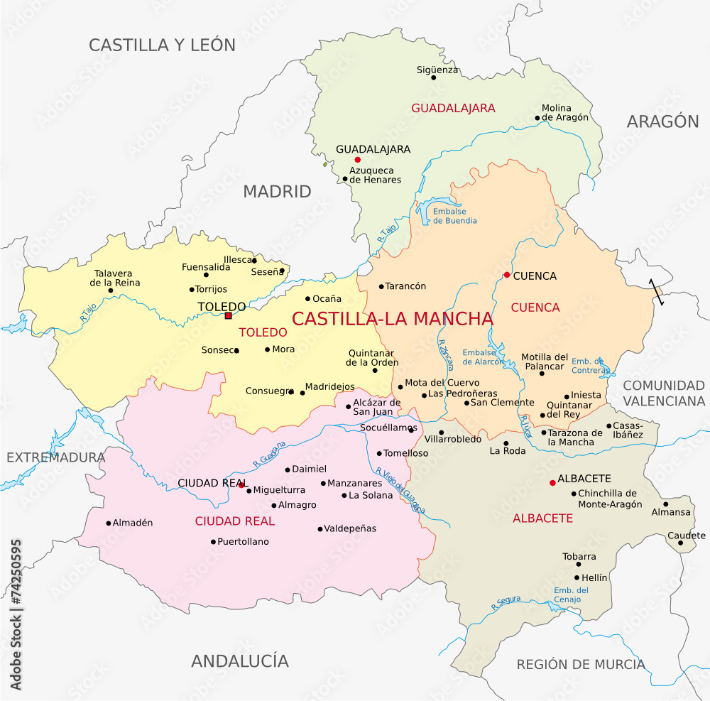 castilla-la mancha administrative map