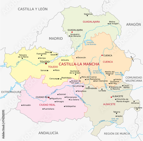 castilla-la mancha administrative map