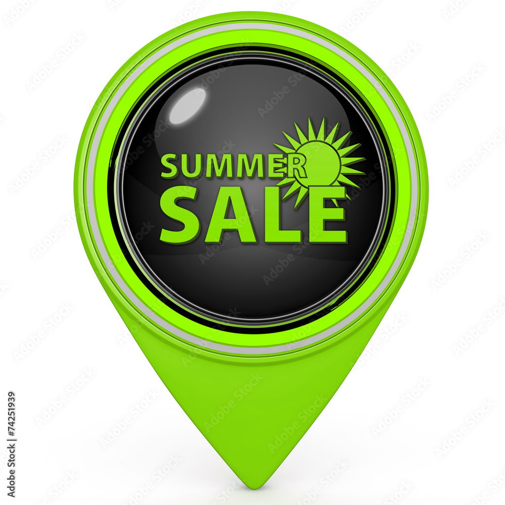 Summer sale pointer icon on white background