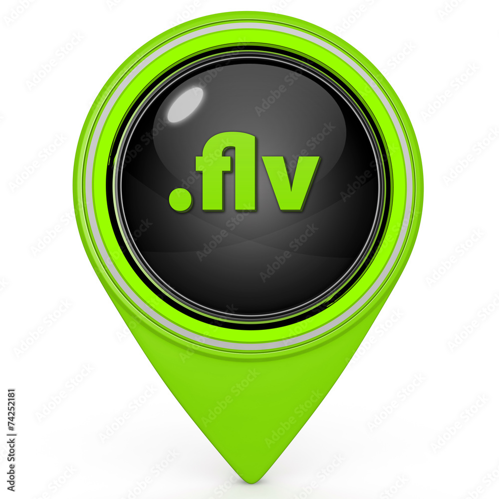 .flv pointer icon on white background .flv pointer icon on white background