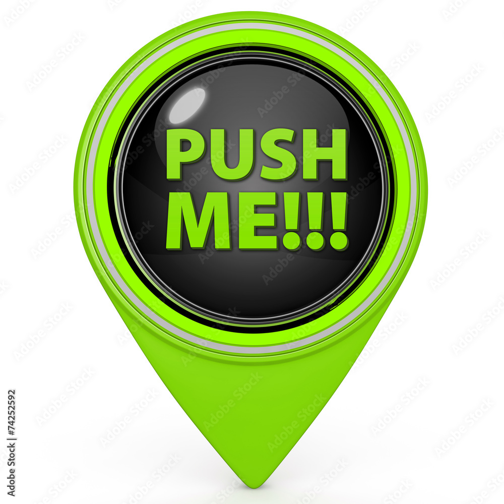 Push me pointer icon on white background