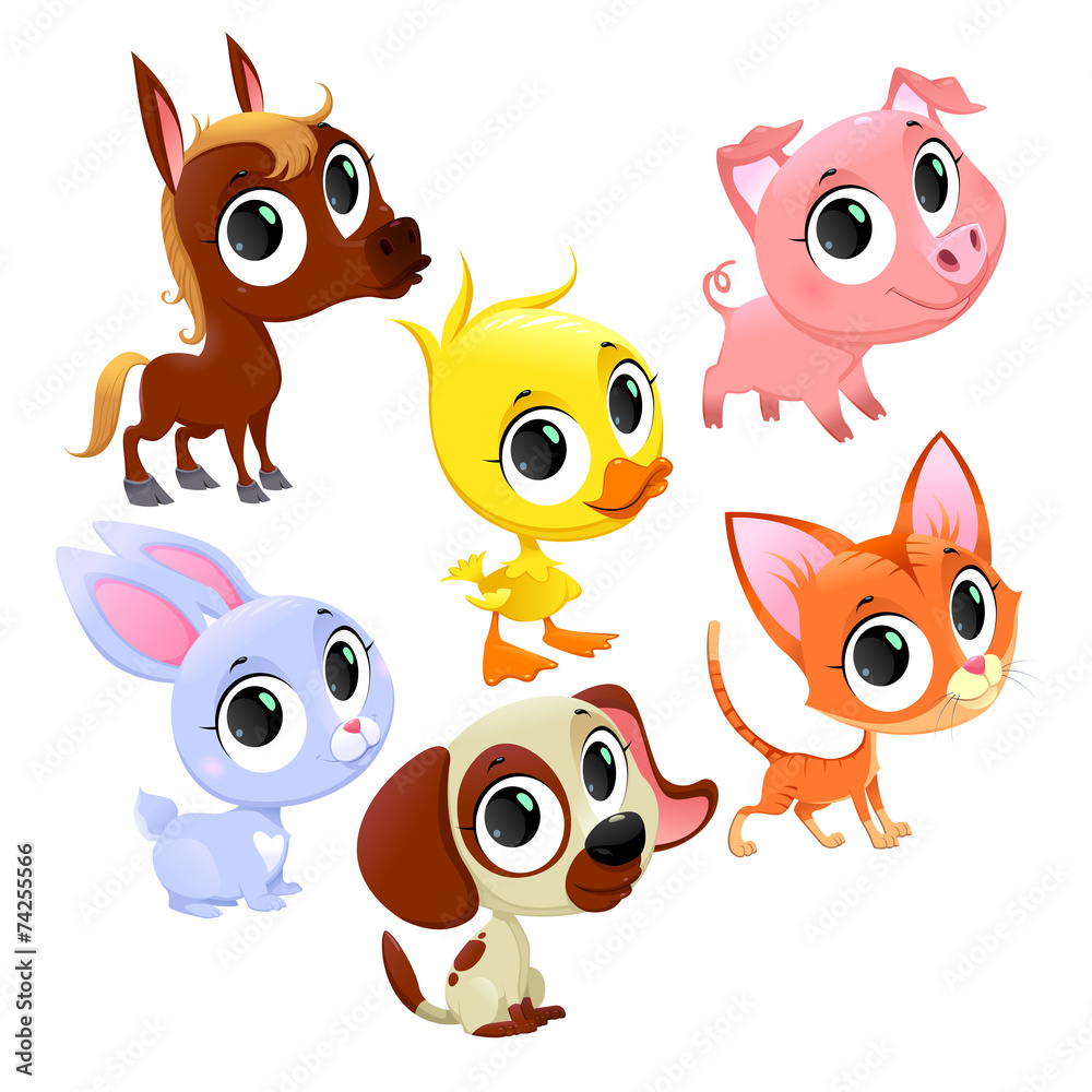 Funny farm animals and pets